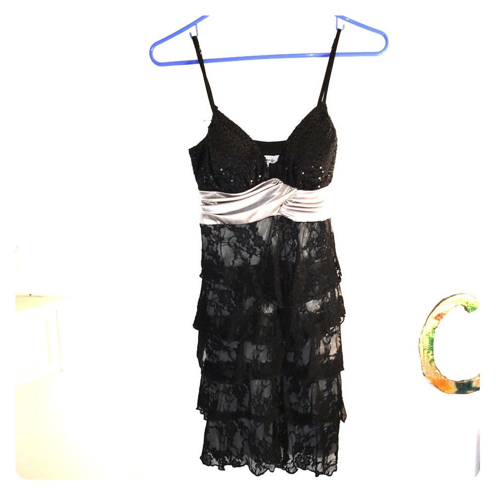 Black and grey homecoming dress